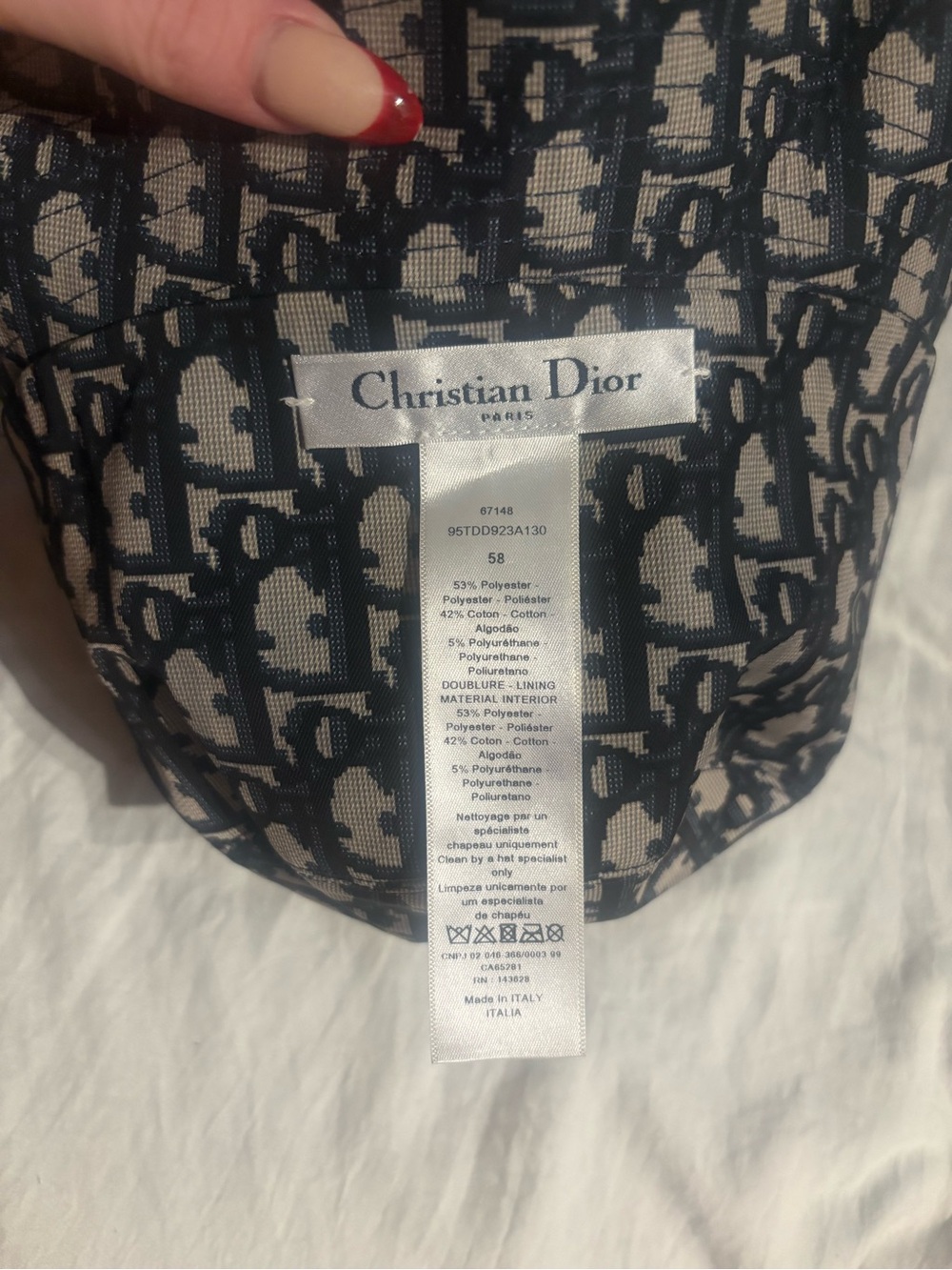 Dior Black & Cream Monogram Bucket Hat - Picture 4 of 4